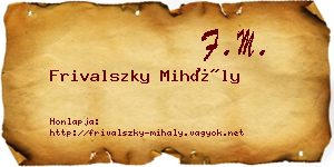 Frivalszky Mihály névjegykártya