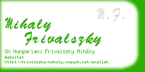 mihaly frivalszky business card